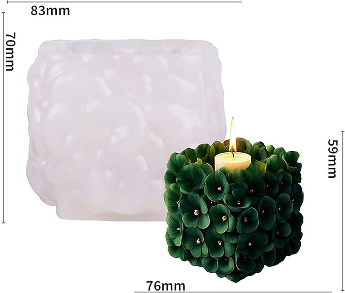 Rose Tulip Flower Succulent Leaves Cylinder Molds Silicone Wave Spiral Candle Mold - Silicone Resin Casting Molds for Candle & Resin & Soap Craft Supplies