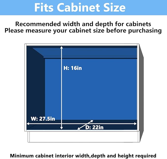 LOVMOR Individual Pull Out Cabinet Organizer, 2 Tier Slide Out Cabinet Drawers, Pots and Pans Organizer and Storage Pantry Shelf for Kitchen (27" W x 21½" D)