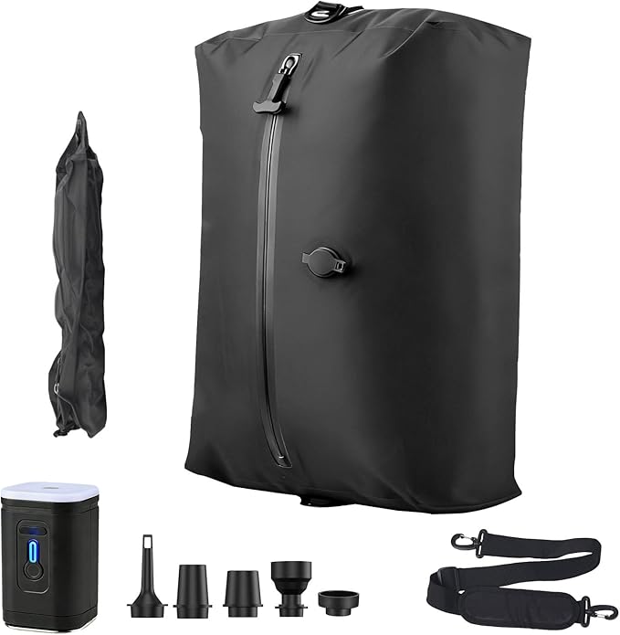 travel vacuum bag, equipped with a wireless vacuum pump, can save space in suitcases, backpacks and carry-on items. It is IP67 waterproof and reusable (1PC Black)