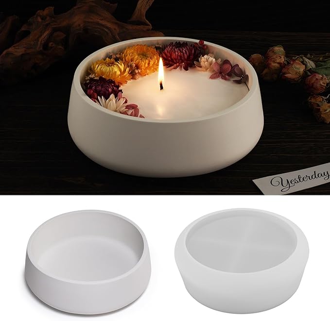 Large Silicone Bowl Mold,Silicone Molds for Resin Concrete Cement, Big Container Storage Mold Jewelry Candle Holder Mold Storage Tray Mold Plant Pot Mold DIY Storage Art Crafts(A), RH0434