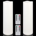 2 Pack Extra Large Outdoor Candles with Timer Waterproof, 14" x 4" Flickering Flameless Candles Battery Operated with Remote, Tall LED Pillar Candle for Outdoor Lantern, Patio, Porch, White