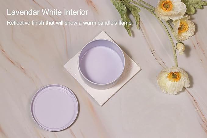 Aroparc Candle Tins 8oz, 24 Piece Bulk Containers for Candle Making Supplies Candle Jars with Lids - White