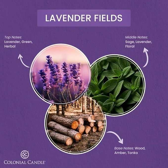 Colonial Candle Lavender Fields Scented Wax Melts, Wax Melt Warmer Cubes, Long Lasting Scented Wax Warmer Cubes, 4 Pack, 6 Cubes Each - Made in The USA
