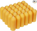 30 Pack Natural Thin Beeswax Pillar Candles - 1.3 inch Wide Dripless Bees Wax Candles, Smokeless Clean Burning for Home, Meditation, Relaxation, Emergency & Power Outages (Premium Yellow Beeswax)