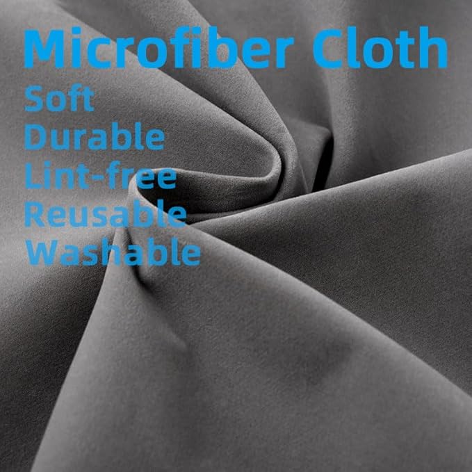 4 Pack Microfiber Gun Cleaning Cloth, 12"x12" Lint Free Gun Cleaning Rags, Reusable Microsuede Cleaning/Polishing Wipes Towels for Firearms, Knives and Scopes (Gray)