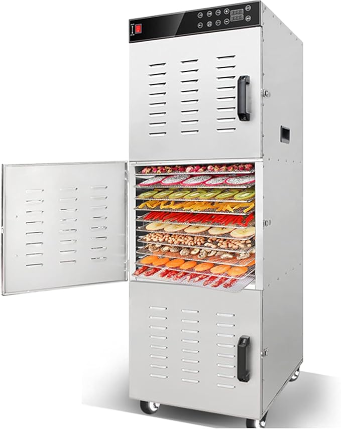 Stainless steel 30 Layer Food Dehydrator Fruit Vegetable Dry Machine Pet Food Dryer Food Dehydrator for Fruit Vegetable Herbs Dog Treats Meat Drying 110V 86℉-194℉ 2400W