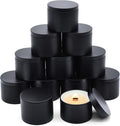 12-Pack Candle Jars, 4oz Candle Tins with Lids, Empty Metal Candle Jars for Making Candles Bulk Candle Containers - Full Black