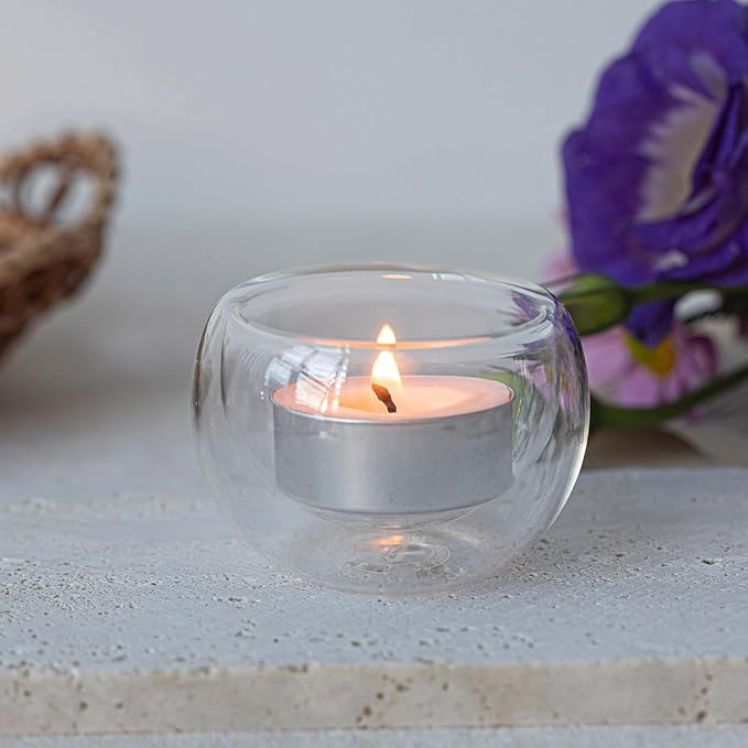 50 Unscented Tea Lights Candles White, Smokeless, Dripless & Long Lasting Paraffin Small Votive Mini Tealight Candle for Home, Pool, Shabbat, Weddings & Emergencies (50-Pack)