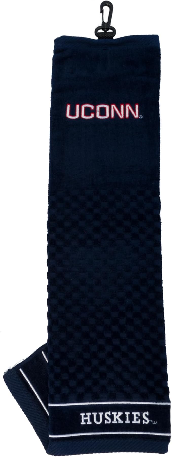 Team Golf NCAA Connecticut Huskies Embroidered Golf Towel Embroidered Golf Towel, Checkered Scrubber Design, Embroidered Logo