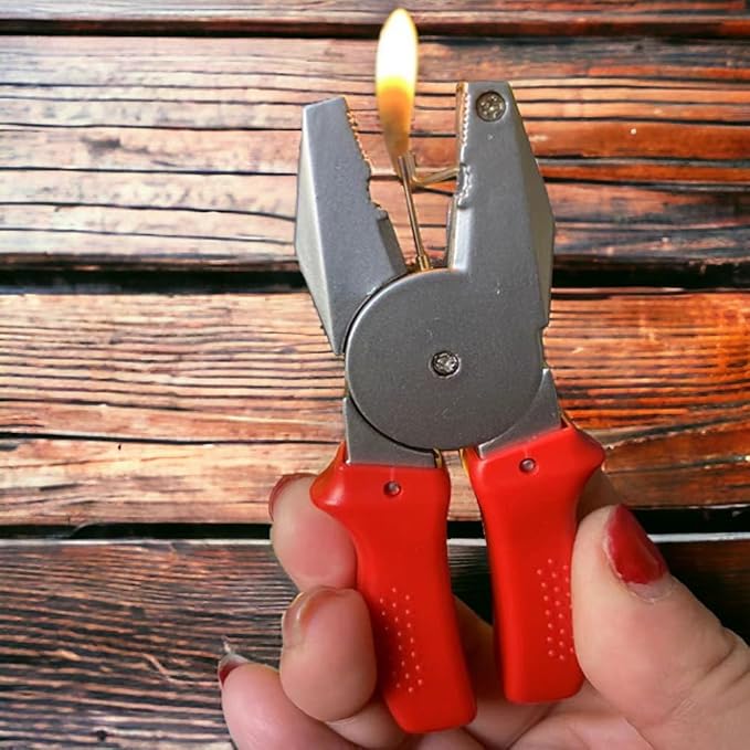 Creative Novel Lighter, Windproof Butane Torch, Refillable Butane Soft Flame Lighter, Barbecues, Candles, and Kitchens (No Gas) - Red