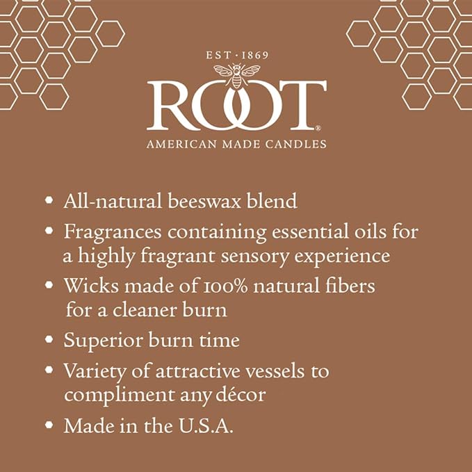 Root Candles Scented Candles Honeycomb Veriglass Premium Handcrafted Beeswax Blend Candle, Large, English Lavender