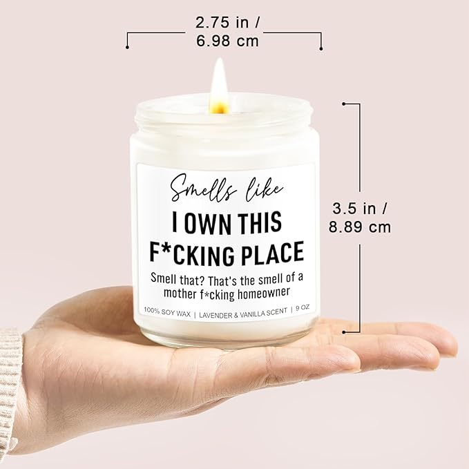 Funny Scented Candle, House Warming Gifts New Home, Housewarming Gifts for Women, Men, Couple, New Homeowner - First Apartment Essentials - Closing Presents for Home Buyers - 9 oz