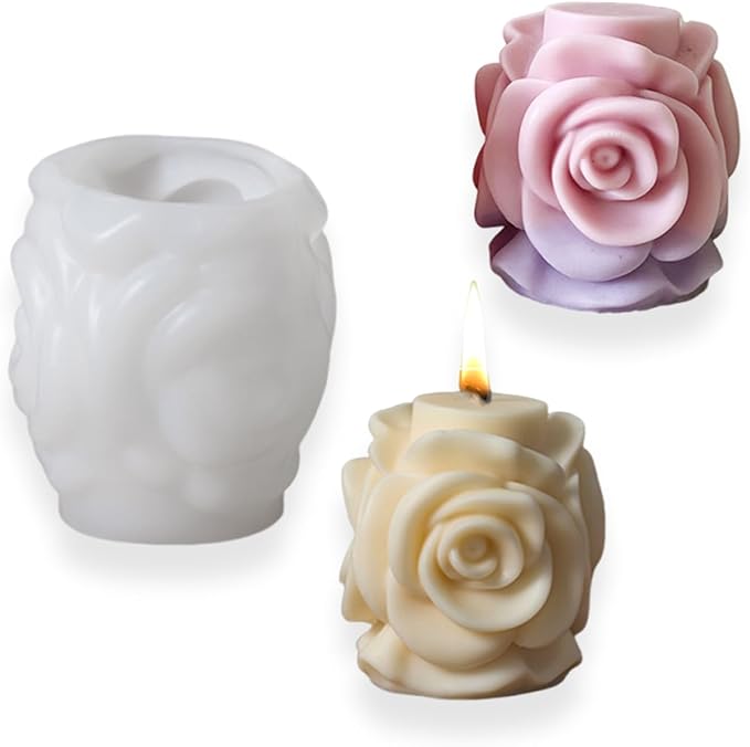 Rose Bouquet Silicone Molds, 3D Rose Resin Candle Molds, Silicone Molds for DIY Handmade Soaps, Clay Craft, Epoxy Resin Crafts, Birthday Gifts, Valentine's Day Gifts & Home Decorations(D)