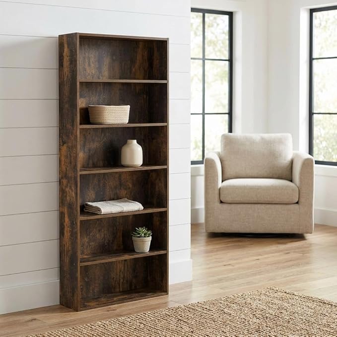 Furnifact Amber Pine Bookcase with Classic Wooden Design, Sturdy Construction, Ample Storage Space for Living Room, Home Office, Stylish and Durable