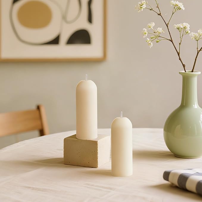 White Small Pillar Candles 16-Pack - 10-Hour Long Burning 100% Natural Beeswax Candles, Perfect for Everyday Use, Home & Travel, Power Outages，Classic Pillar Style (3.5"x1.3")