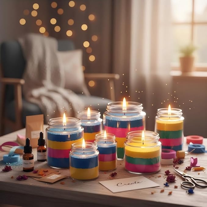 Monivi Unscented Sand Candles with Wicks 14Colors Pearled Candles Sand and Wicks 100pcs for Home Décor or Gifts, 24.7oz Refillable Pearled Candle Wax for DIY Candles Making Kit(1.76oz Each Color)