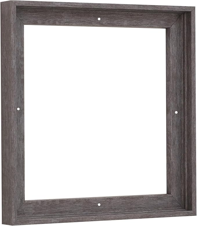 Pixy Canvas Custom Sized Floater Frame for 3/4 (0.75) inch Deep Canvas Paintings/Canvas Prints/Wood Canvas Panels/Wall Art/Wall Decor/Home Decor/Artwork (Rustic Gray, Custom Size, Square)