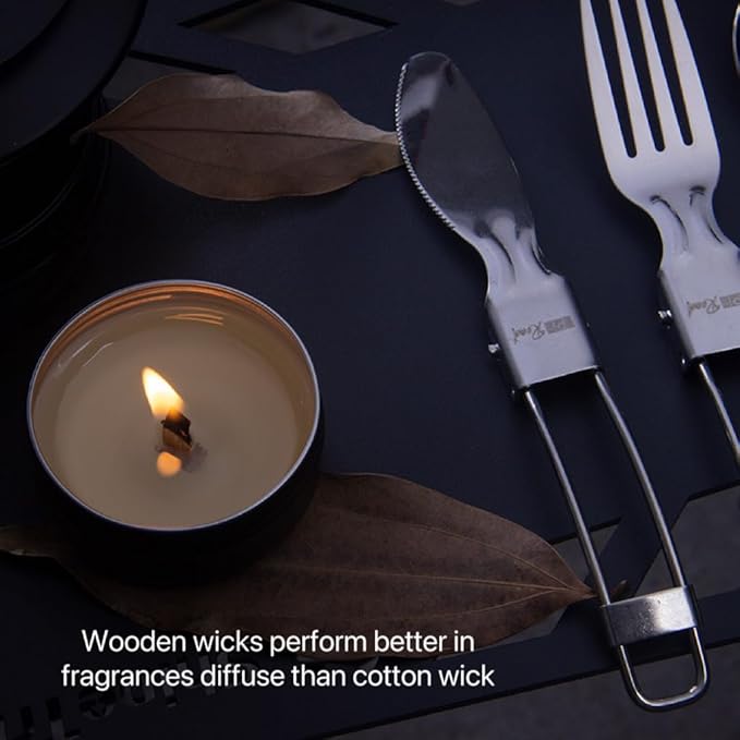 30 Sets Double-Layered Smokeless Cherry Wood Candle Wicks, Long Lasting Flame, Easily Burn, Candle Cores with Stand and Glue Dot, Warning Label for DIY Candle Making