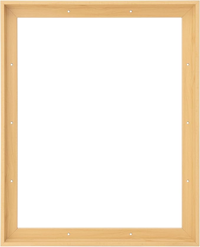Pixy Canvas 11x14 inch Floater Frame for Canvas Paintings, Wood Panels, Canvas Panels & Stretched Canvas Boards. Floating Frame fits 5/8", 3/4" & max 7/8" Deep Artwork (Light Maple, 11 x 14 inch)