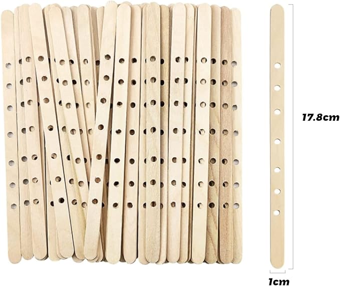 Candle Wick Holders- 100 Pcs Wooden Candle Wick Holders for Large and Multi Wick Candles, Wick Centering Devices Candle Wick Bars for Candle Making