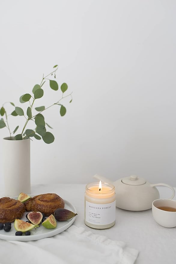 Brooklyn Candle Studio Montana Forest Jar Candle - Luxury Scented Candle, Vegan Soy Wax, Hand Poured in The USA, 50 Hour Slow Burn Time - 7.5oz