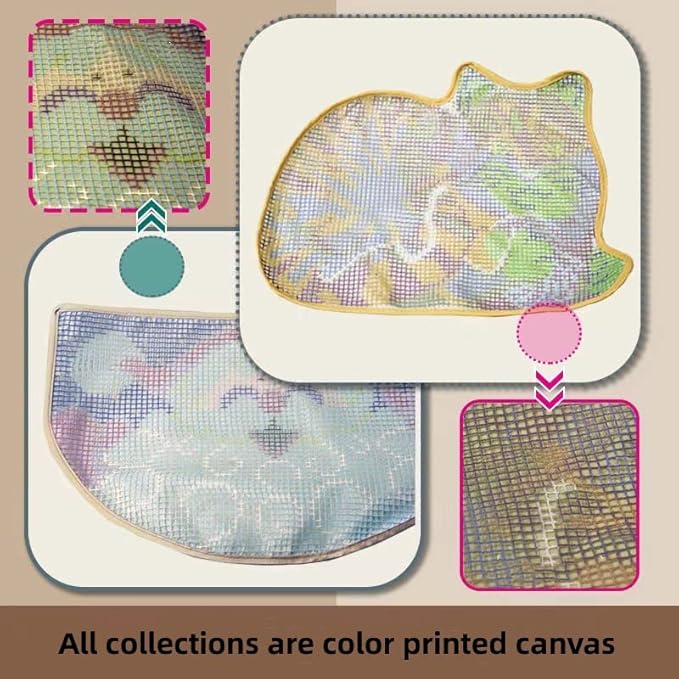Latch Hook Kits Square Pillowcase Kits Cardinal Birds & Candle Light Latch Hook Cushion Rug Throw Pillow Mat Embroidery Craft Kits for Beginner with Printed Pattern Canvas Home Decor 43x43cm