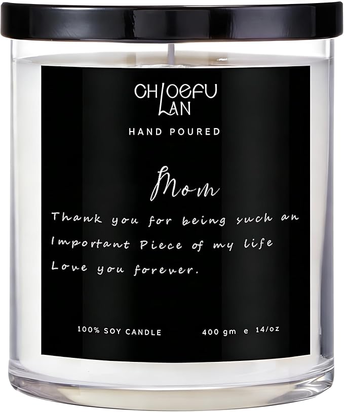 Chloefu LAN Mothers Day Gifts from Daughter Son Kids, Mom Birthday Gifts, Mom Gift, Lavender Candles, 400g Soy Candle for Home Scented, 100% Soy Candles for Women