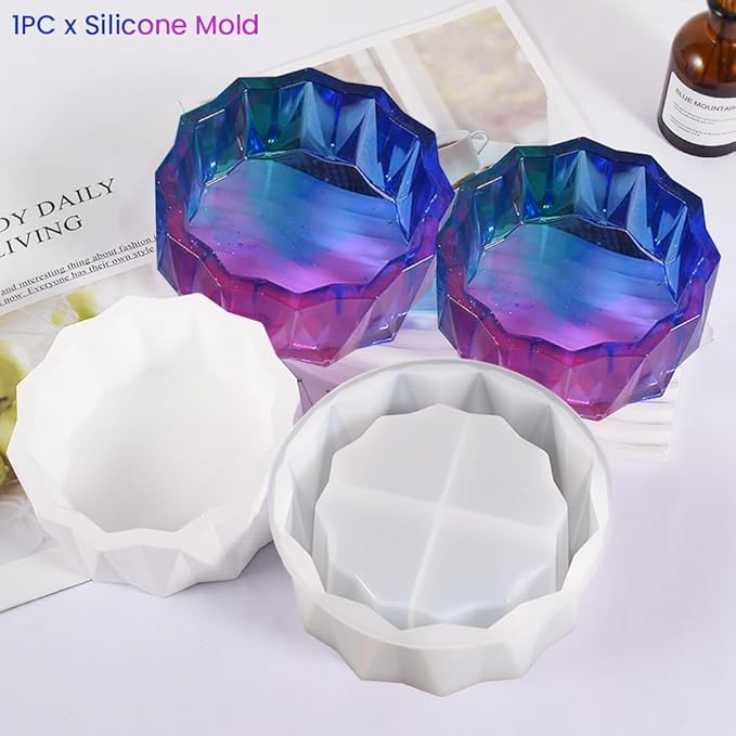 Silicone Planter Mold, 5.9'' for Succulent Pot, Round Silicone Molds for Casting Resin, Plaster, Concrete Cement, DIY Jewelry, Makeup Storage Container, Flower Cement Molds