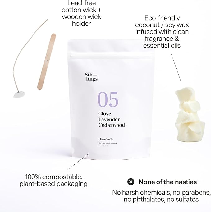 Siblings Candle Making Kit | DIY Coconut Soy Wax - Candle Kit (3 Kits)
