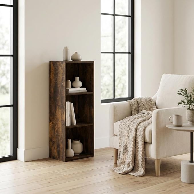 Furnifact Amber Pine Bookcase with Sturdy Wood Construction, Spacious Open Shelves, Modern Design, Durable and Stylish for Home or Office Decor