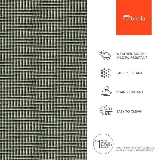 Sunbrella Outdoor Fabric by The Yard | Lore Moss | Official Sunbrella Seller | Indoor or Outdoor Upholstery Fabric for Chairs, Cushions, Drapery, Pillows, Furniture