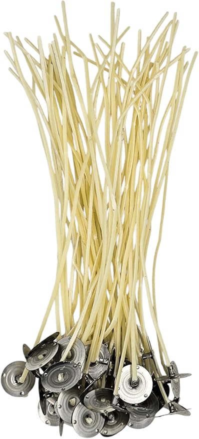 50 Pack – Jess Mae LX Candle Wicks, 8 Inch, Professional Grade – Primed Custom Assemblies with Beeswax Primer and Sustainer Tabs – DIY Candle Making Supplies (LX -14)