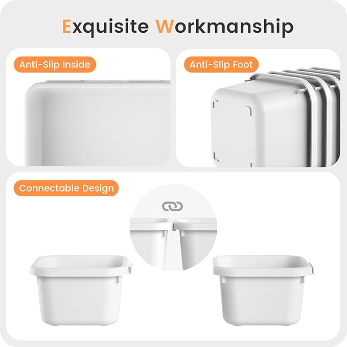 【𝟮𝟴𝗣𝗖𝗦】 【𝟱𝗦𝗶𝘇𝗲】 White Drawer Organizer, Makeup organizer, 【Holds 177 Items】 Bathroom Organizers and Storage, Plastic Desk Organizer Divider, Organizer Bins for Office Vanity A-LUGEI