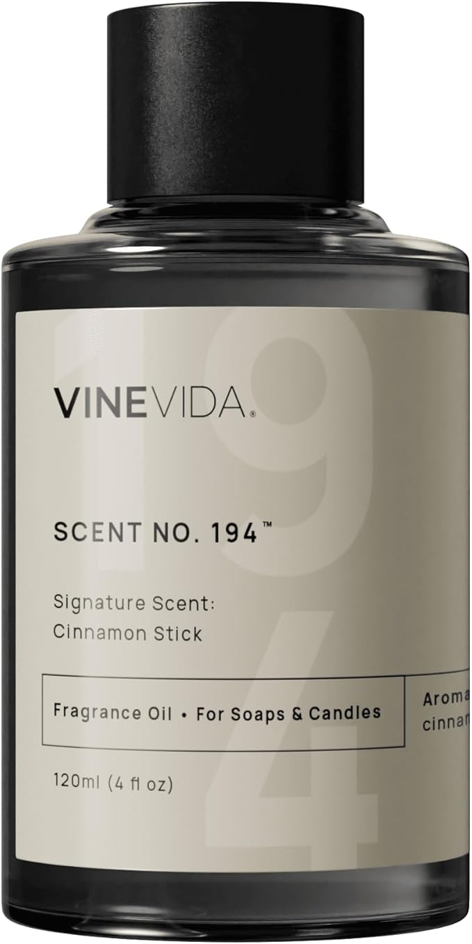 VINEVIDA [4 oz] Scent Cinnamon Stick; Fragrance Oil for Candle Making and Soap Making - Winter & Holiday Oils