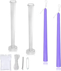 MILIVIXAY 2pcs Taper Candle Molds -Height: 9.84 inch,Top Diameter:0.50 inch,Bottom Diameter:0.87 inch-30 ft. of Wick,a Lead Wire and 2pcs Wick Clips Included as a Gift