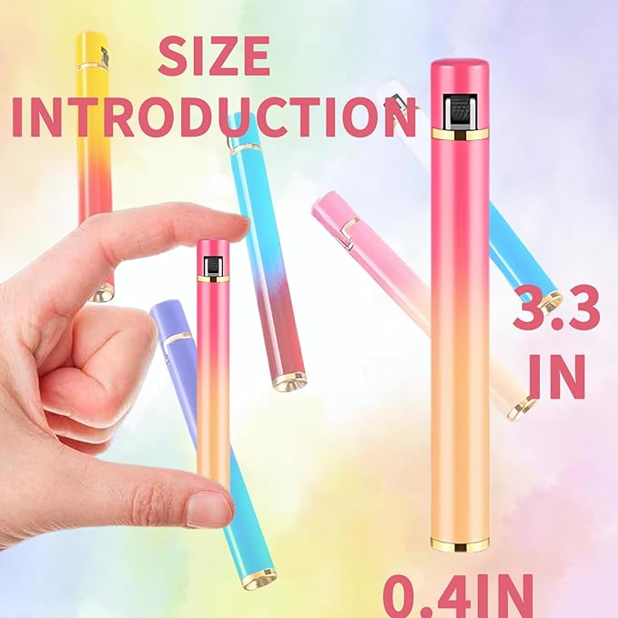 WEQTETJU Unique Cute Pink Gradient Mini Lighter, Creative Wheel Design, Refillable Butane Lighter for Fireplace, Candle, Camping, BBQ (No Butane Fuel) (9#)