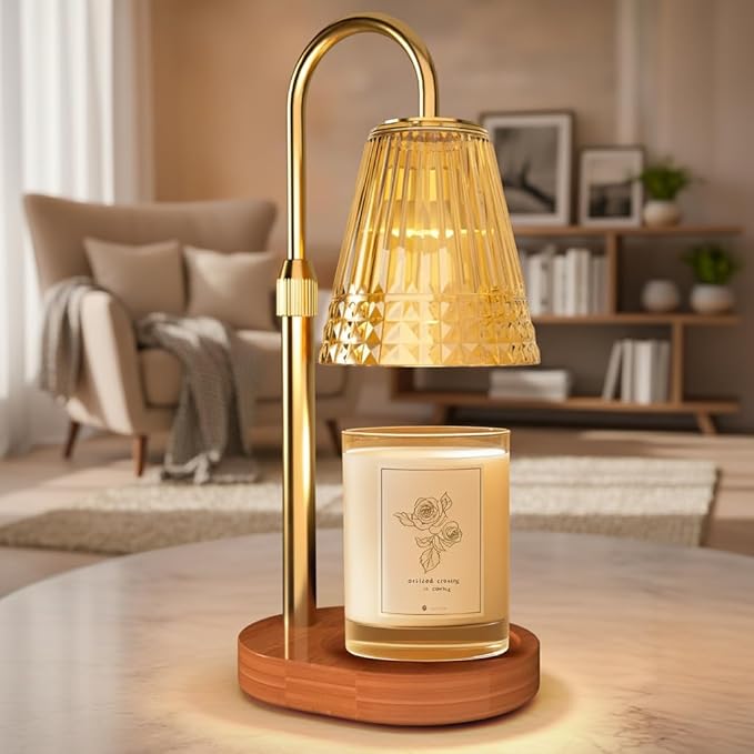 Candle Warmer Lamp with Timer, Dimmable Electric Wax Melter with Adjustable Height, Eco-friendly Scented Candle Lamp for Gifts, Safe and Smoke-Free, Ideal for Moms and Friends, Perfect for Home Décor