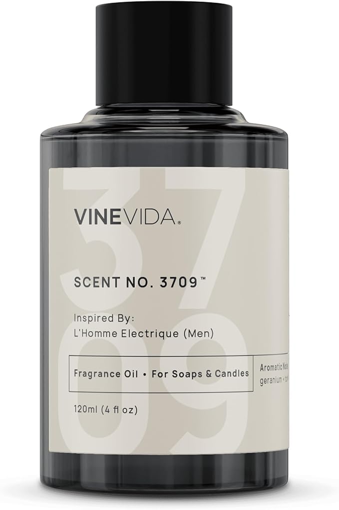 VINEVIDA [4 Oz] Inspired by: L'Homme Electrique (Men); Fragrance Oil for Candle Making and Soap Making - Premium Candle Scents for Soy Candles