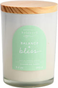 Scented Lidded Glass Soy Candle, Balance + Bliss, 9.3 oz.