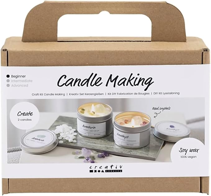Creative Mini Craft Kit Candle Making, Cream, Off White, Soy Candles, 1 Pack