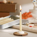 20 Minute 100% Pure Beeswax Candles, Mini Mindful Meditation Taper Candles, Smokeless & Dripless with Holder for Yoga, Prayer, Relaxation (White,24 Pack)