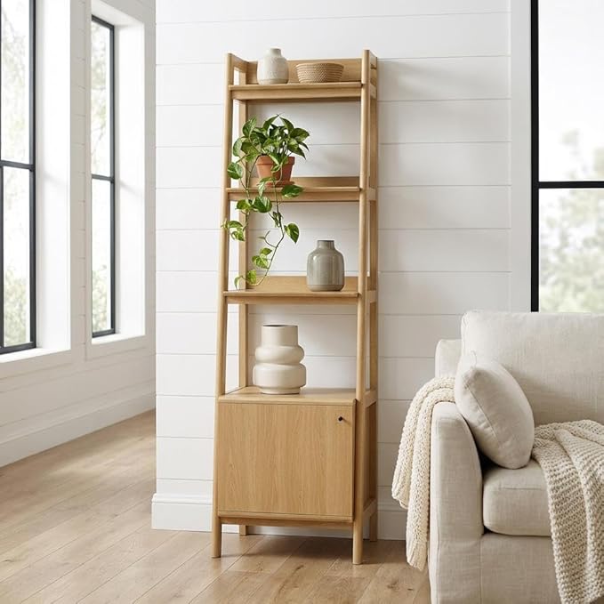 Furnifact Oak Bookshelf with Durable Wooden Construction, 21-Inch Height, Modern Design, Suitable for Living Room, Office, or Bedroom Storage