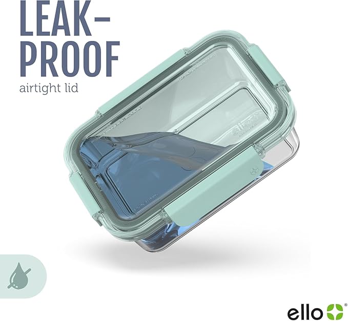 Ello Color Lock 2 Cup 6PC, 3 Pack Glass Meal Prep Sets Leak-Proof Glass Food Storage Containers with Airtight BPA-Free Plastic Lids, Dishwasher, Microwave, and Freezer Safe, Desert Festival