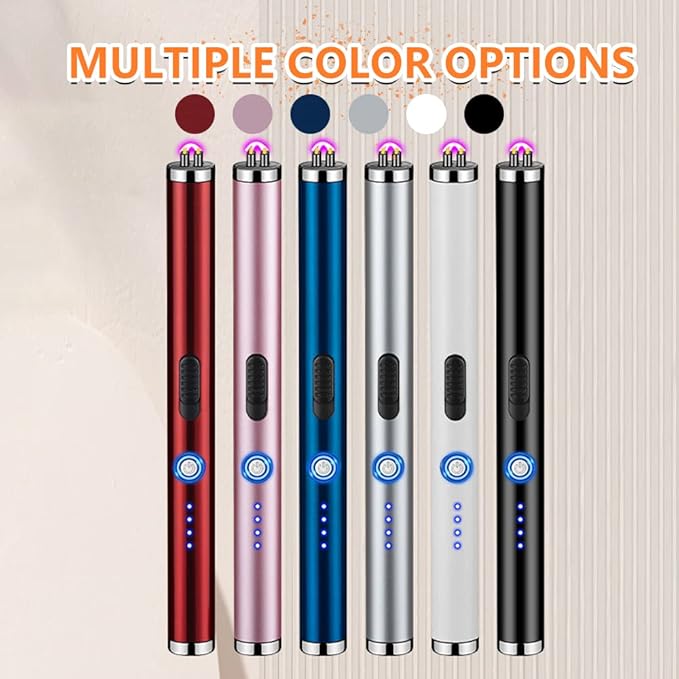 Electric Lighter Rechargeable Plasma Flameless USB Lighter with Safety Lock Dual Arc LED Display for Candle Grill Kitchen Camping (White)