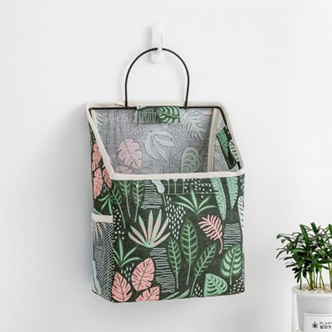 Fantasyon Wall Hanging Storage Bag, Waterproof Over The Door Closet Organizer Hanging Pocket Organizer for Bedroom, Bathroom, Linen Cotton (Gray)