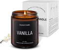 Luxury Vanilla Scented Candles Gift Set-100% Natural Soy Wax, 50H Clean Burn, Hand-Poured, Relaxing Aromatherapy for Home, Bedroom,Yoga&Spa, 9oz-255g