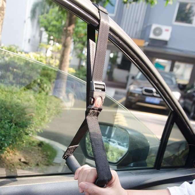 Car Handle 1 Piece Portable Automotive Handle Assistance Mobility Aid Adjustable Auto Assist Grab Bar Vehicle Seat Transfer Handles Handicapped Accessories for Able Elder - Black