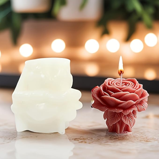 Rose Bouquet Silicone Molds, 3D Rose Resin Candle Molds, Silicone Molds for DIY Handmade Soaps, Clay Craft, Epoxy Resin Crafts, Birthday Gifts, Valentine's Day Gifts & Home Decorations(C)