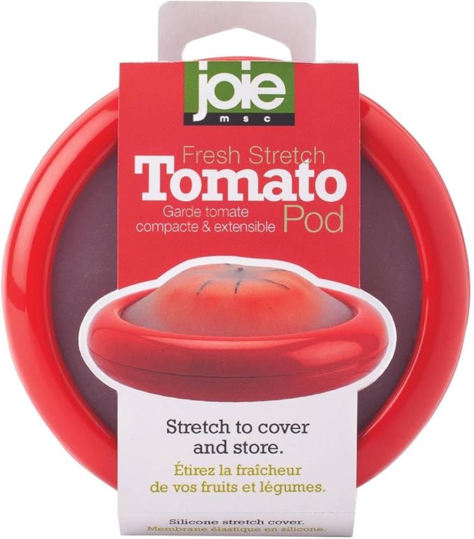 Joie Fresh Stretch Pod Tomato Storage Container, Silicone Food Saver, Keeps Leftover Produce Flavorful and Firm in Fridge, Reusable Kitchen Gadget, Dishwasher Safe, BPA-Free