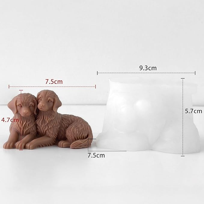 Couple Animal Dog Cylinder Candle & Resin Mold - Resin Casting Silicone Molds for Home Decor & Candle Making Wave Spiral Mold